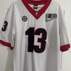 Nike White and Red Men's Jersey